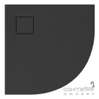 Напівкруглий душовий піддон із сифоном Cersanit Tako Slim CET B457 900х900 матовий чорний