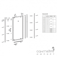 Душові двері в нішу Cersanit Pivot Basic 800x1850 профіль хром/прозоре скло