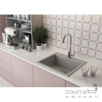 Прямокутна гранітна кухонна мийка Laveo Tau SBT_410Y бежева