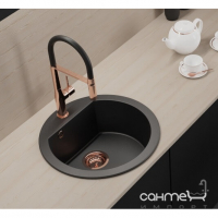 Кругла гранітна кухонна мийка Laveo Dafna SBD_780T чорна