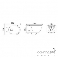 Підвісний безободковий унітаз із сидінням дюропласт slim softclose Qtap Swan QT16332197W (QTSWAWHI2197)