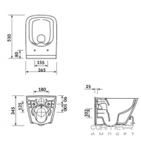 Підвісний унітаз безободковий з сидінням дюропласт softclose Cersanit City Square CleanOn SZCZ1002353121 білий