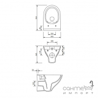 Підвісний безободковий унітаз із сидінням slim дюропласт softclose Cersanit Mille CleanOn SZCZ1002566324 білий