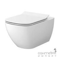 Підвісний унітаз безободковий з сидінням дюропласт softclose Cersanit Virgo CleanOn SZCZ1002476324 білий