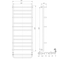 Водяна сушка для рушників Елна-Сервіс Анастасія 12 1205х530х140 хром