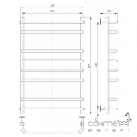 Водяной полотенцесушитель Элна-Сервис Стандарт Люкс 8 805х530х140 хром