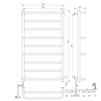 Электрический полотенцесушитель Элна-Сервис Премиум Люкс 9 910х530х140 белый, с регулятором на вилке