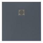 Квадратний душовий піддон зі штучного каменю McBath Kubo 900x900 Slate Nox Antracita чорний сланець