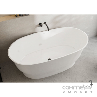 Отдельностоящая ванна из литого мрамора Miraggio Molly Miramarble 1600x800 белая