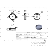 Кругла раковина на стільницю Miraggio Country Miramarble Matt біла матова