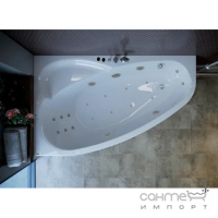 Гідро-аеромасажна ванна з передньою панеллю Rialto Como L 170x100 Hydro Uno Meno Aero Line ліва, форсунки хром