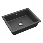 Гранітна кухонна мийка під стільницю AquaSanita BQC 50-601 чорний металік