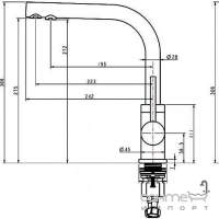 Змішувач для кухні з підключенням до фільтру AquaSanita Akvaduo 2663-T L Long графіт