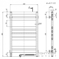 Електрична сушка для рушників Navin Ellipse 500x800 Sensor хром, підключення ліворуч