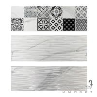 Настінна плитка мікс Ceramico Deseo Adua White Decor 900x300