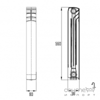 Радиатор биметаллический Thermo Alliance Bi-Magnum 500/96 1,37 кг белый