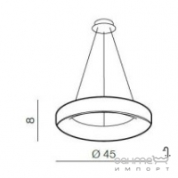 Підвісна LED-люстра з дистанційним керуванням Azzardo Sovana 45 Smart LED 40W AZ3444 сіра