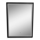 Прямоугольное зеркало с подсветкой в металлической раме Proaks Zagreb Black 955101.B черное