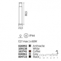 Уличный светильник-столбик Ideal Lux Tronco PT1 H80 Antracite 26992 антрацит
