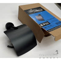 Тримач для туалетного паперу з кришкою Aqua-World Florida Black КСА007.05B чорний матовий