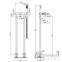 Напольный смеситель для ванны FIMA Spillo Up F3034/4OR золото