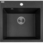 Квадратная гранитная кухонная мойка на одну чашу Laveo Alena SBA_710T черная