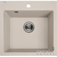 Квадратна гранітна кухонна мийка на одну чашу Laveo Alena SBA_410T бежева