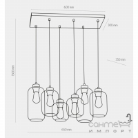 Люстра TK-Lighting Marco 6 1278 графіт/прозоре скло