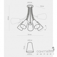 Люстра с гибкими рожками TK-Lighting Wire Kids 1712 белая/розовая/фиолетовая