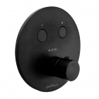 Змішувач-термостат прихованого монтажу на 2 споживачі Paffoni Compact Box CPT018NO матовий чорний
