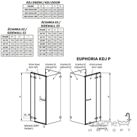 Фронтальна стінка душової кабіни Radaway Euphoria KDJ 243Lx2000 383241-01L хром/прозоре скло