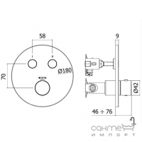 Змішувач-термостат прихованого монтажу на 2 споживачі Paffoni Compact Box CPT018CR хром