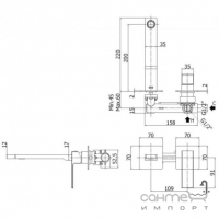 Змішувач-термостат для душу із внутрішньою частиною (2 споживача) Paffoni ELEL-EFFE LEQ 518 CR/M Чорний