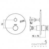 Змішувач-термостат для душу прихованого монтажу Paffoni Compact Box CPT013CR хром