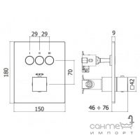 Змішувач-термостат прихованого монтажу на 3 споживачі Paffoni Compact Box CPT519BO матовий білий