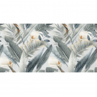 Керамогранит с декором Almera Iron Tropic Dec Mix Blue 1200x600 (пальмовые листья и цветы)