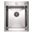 Прямоугольная врезная кухонная мойка на одну чашу Platinum Handmade 1,5mm 400x500x220 нерж. сталь