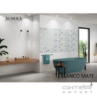 Керамогранит с декором Almera Blanco Mate Dec Arte 900x300 (пальмовые листья)