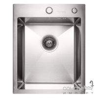 Прямоугольная врезная кухонная мойка на одну чашу Platinum Handmade 1,5mm 400x500x220 нерж. сталь