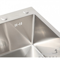Прямокутна врізна мийка кухонна на одну чашу Platinum Handmade 1,5mm 400x500x220 нерж. сталь