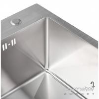 Квадратная врезная кухонная мойка на одну чашу Platinum Handmade 1,5mm 500x500x220 нерж. сталь