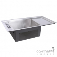 Прямокутна кухонна мийка на одну чашу із сушінням Platinum Handmade HD-D008 1,2mm 800x430x230 сталь