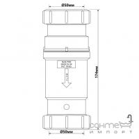 Сифон с обратным клапаном 1 1/2х50мм McAlpine MACVALVE-18