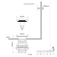 Донний клапан з переливом McAlpine CW60CB хром