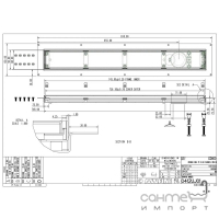 Лінійний душовий трап McAlpine CD700-B-NT+CD-HC26-65 решітка нержавіюча сталь