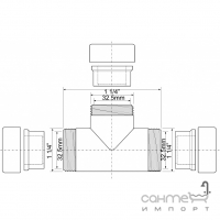 Трійник McAlpine 32E-CB хром