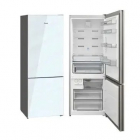 Двухкамерный холодильник с нижней морозильной камерой Fabiano FSR 7051 WG White Glass фасад белое стекло