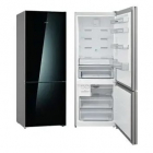 Двокамерний холодильник з нижньою морозильною камерою Fabiano FSR 7051 BG Black Glass фасад чорне скло