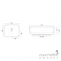 Прямоугольная раковина на столешницу Rea Demi Aiax Shiny REA-U4100 белый мрамор
