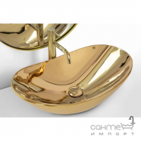 Овальная раковина на столешницу Rea Royal Gold REA-U4545 золото